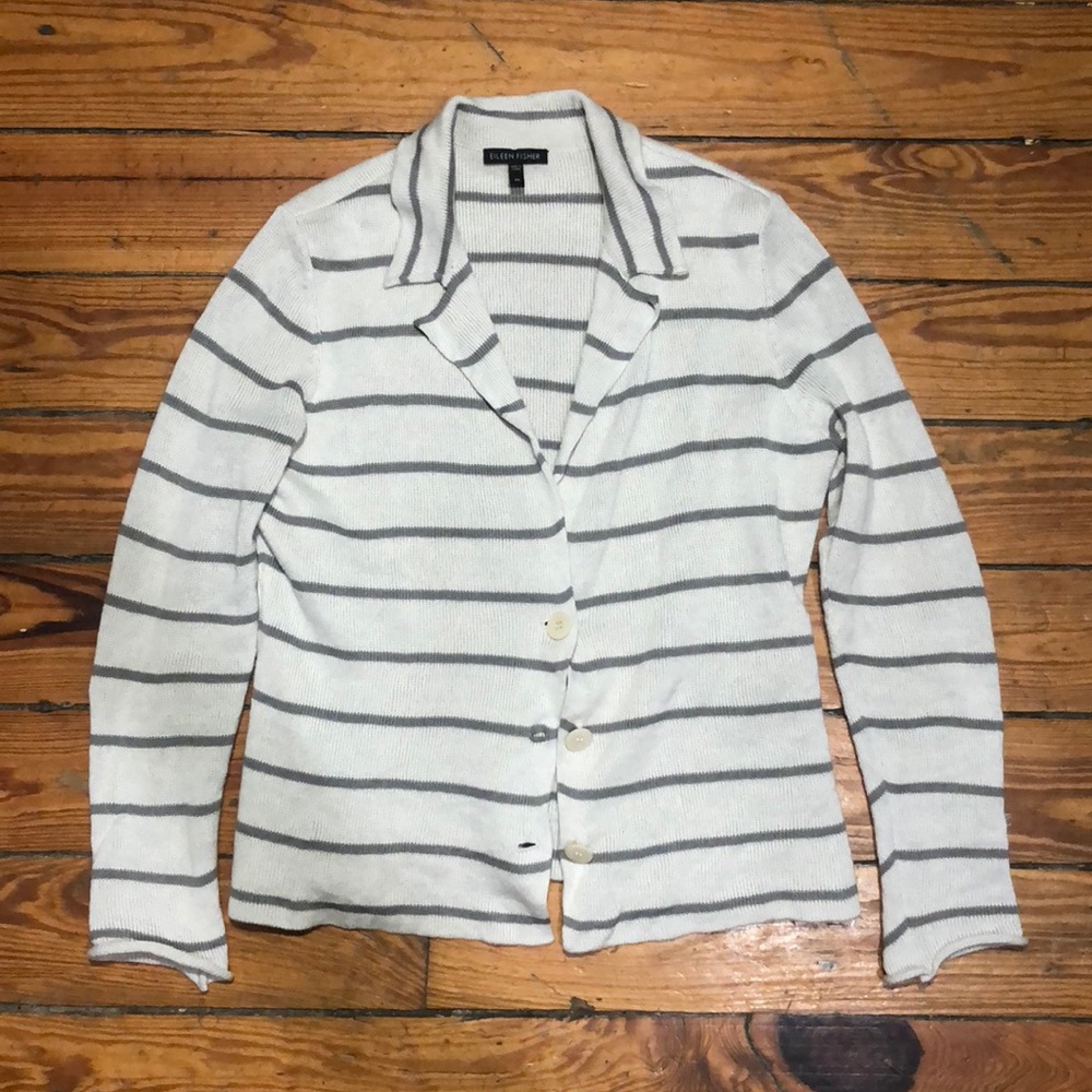 Women’s Eileen Fisher cotton metallic sweater